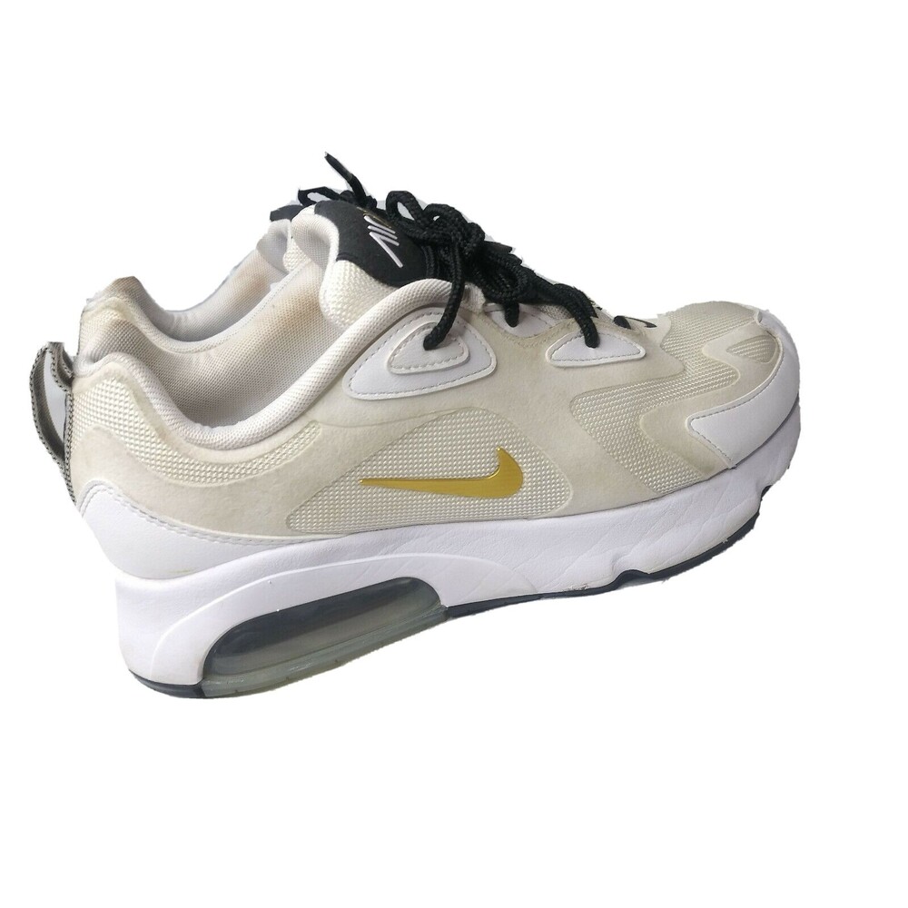 Nike Air Max 200 Men's  Size 8.5 White Metallic Gold Black Sneakers AQ2568-102